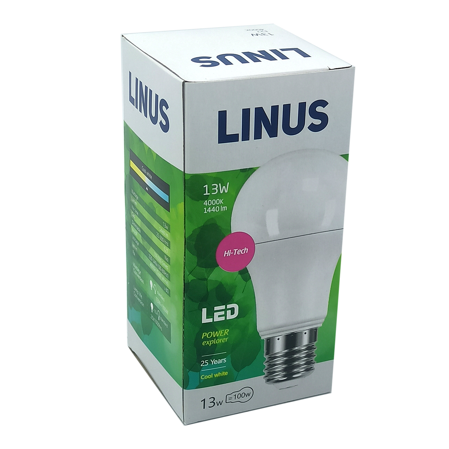 ნათურა სტანდარტული LINUS Lin57-8706 LED 13W E27 4000K — ნათურა და ვაზნა